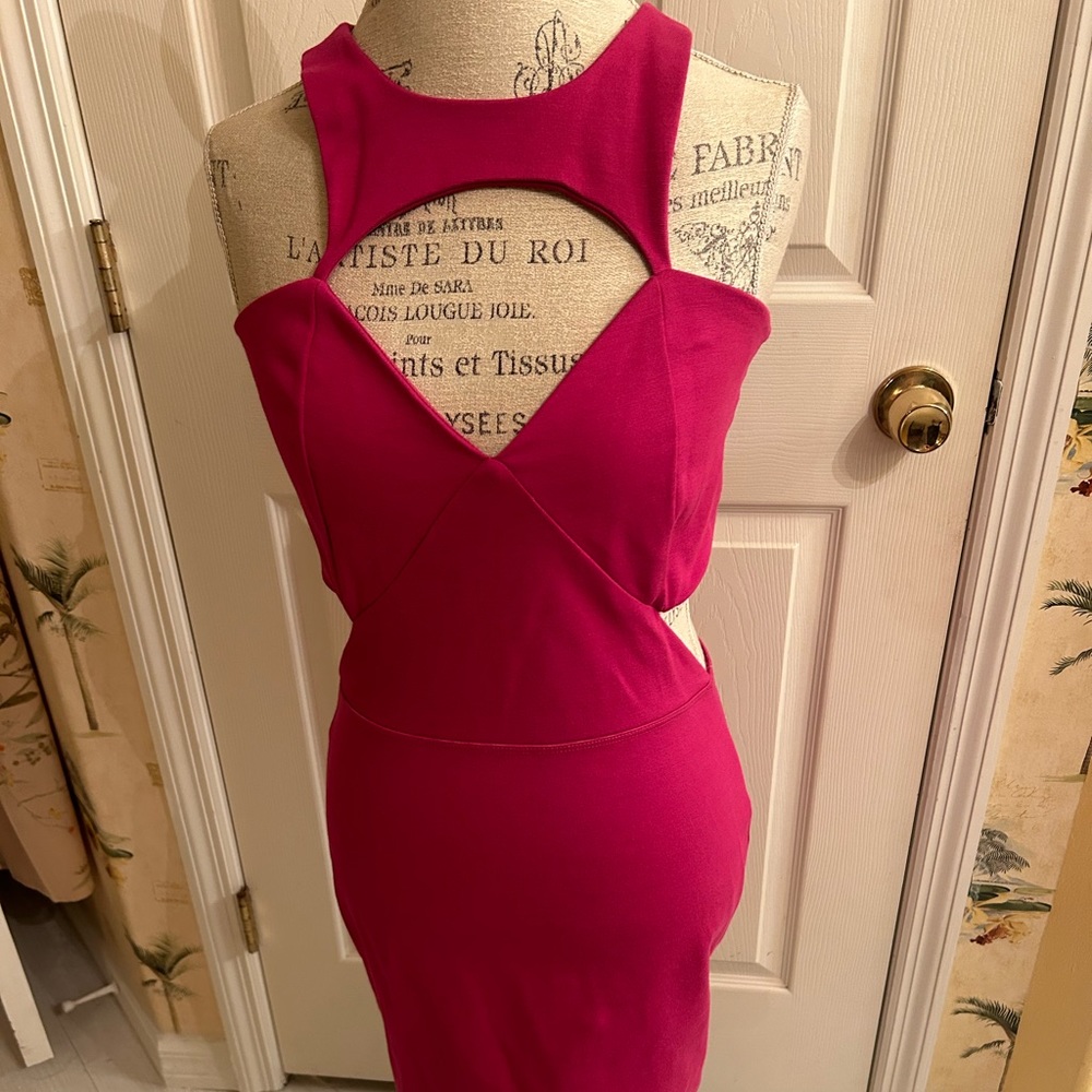 Hot pink cut out dress
